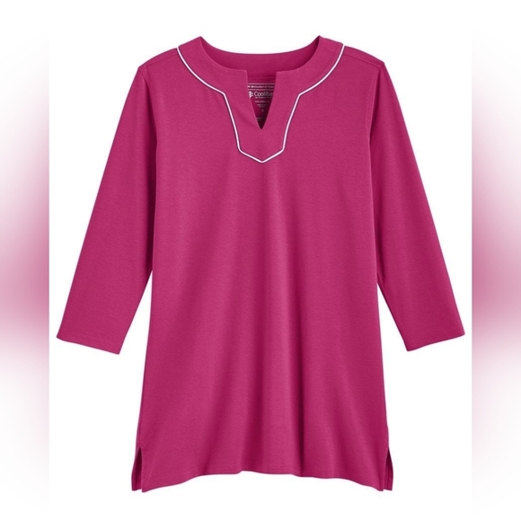 Coolibar UV protection UPF 50 shirt Size: L PINK & BLUE Available - Picture 2 of 5